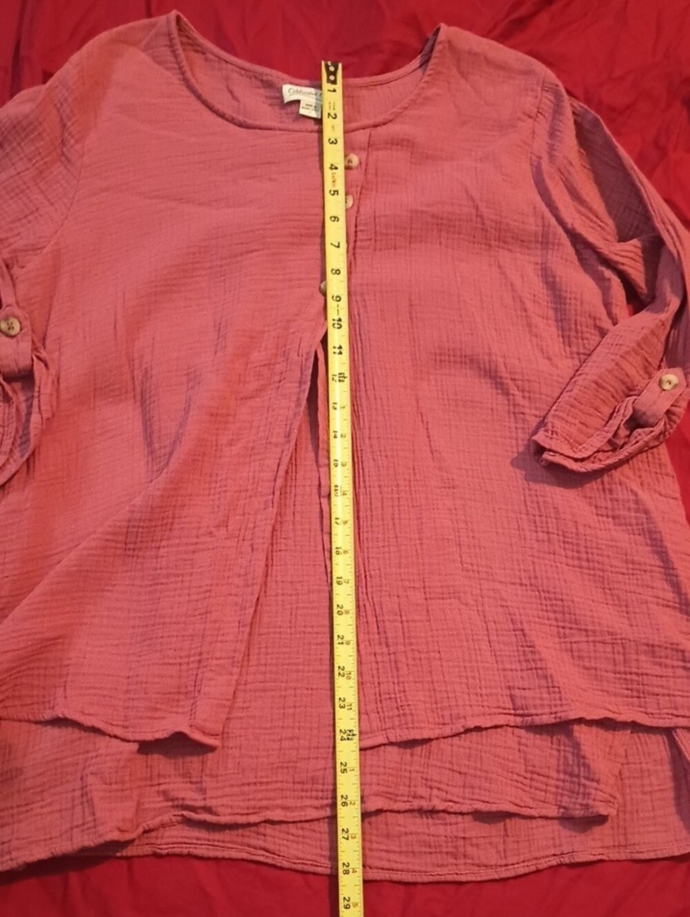 Coldwater Creek Dusty Rose Layered Asymmetrical Button-Front Tunic Woman Size XL - Picture 5 of 9